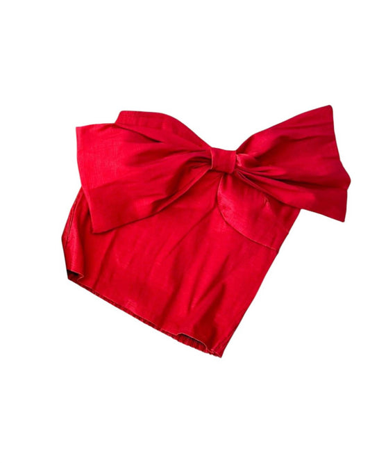 Blue Blush - Women's Bow Sheer Top