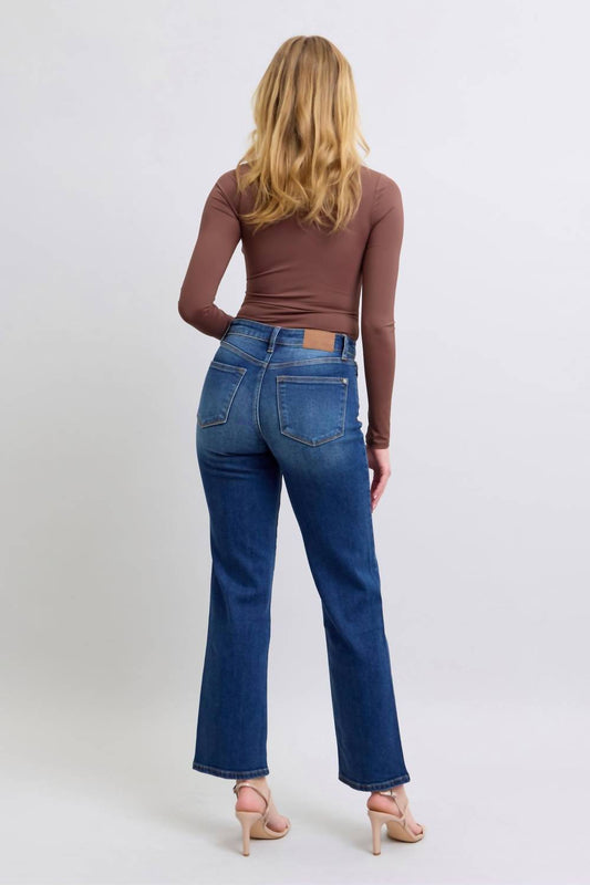 Judy Blue - Mid Rise Side Seam Detail Straight Jean