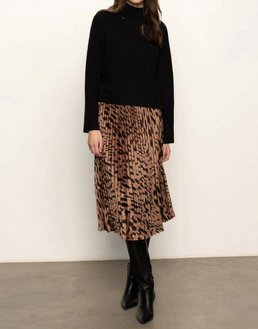 Sanctuary - Nostalgia Leopard Pleated Midi Skirt