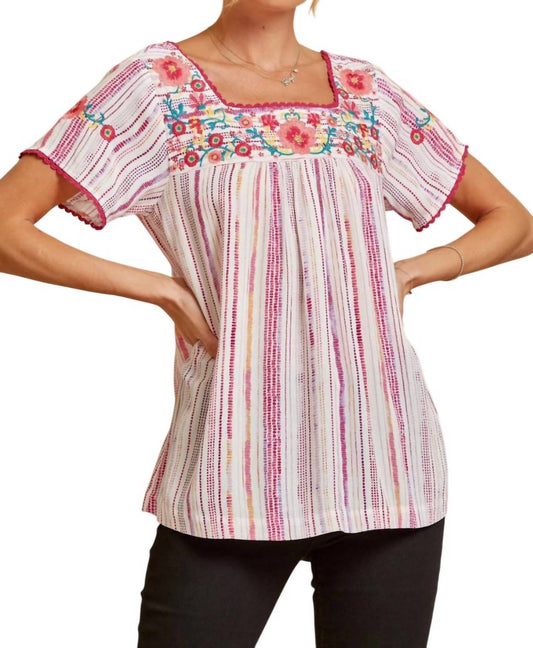 Andree By Unit - Babydoll Embroidered Top