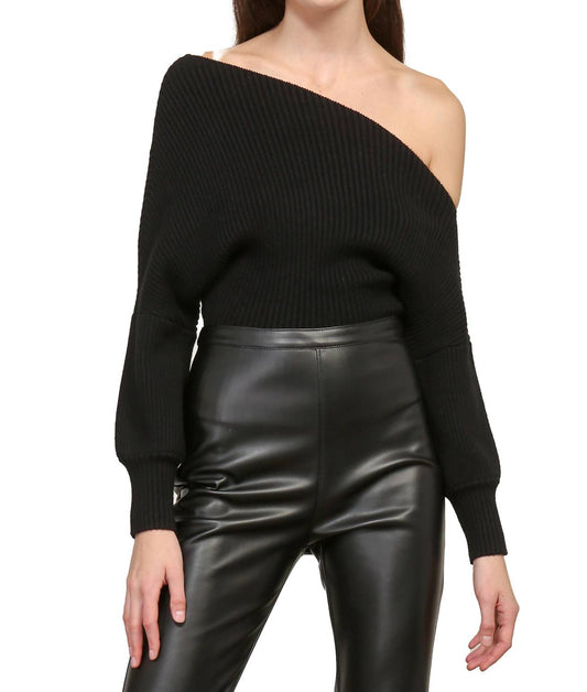 Line And Dot - Blair Asymmetrical Off Shoulder Sweater