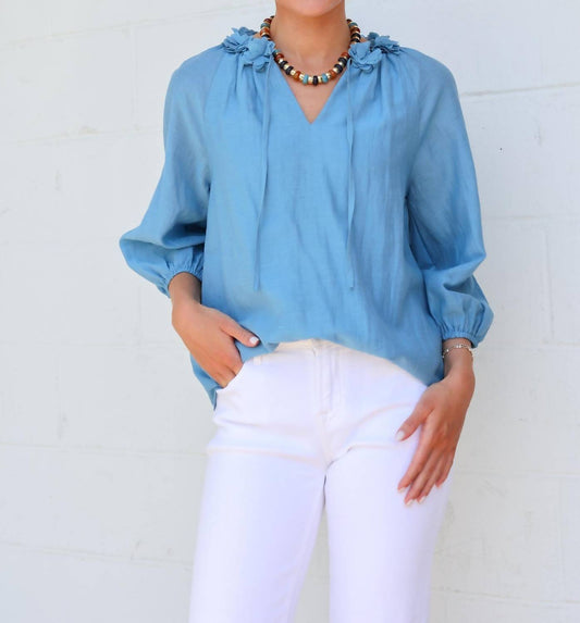 Jade - floral collar blouse