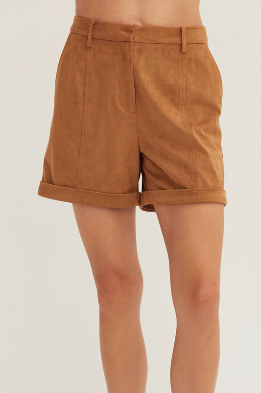 Crescent - Lori Suede Cuffed Shorts