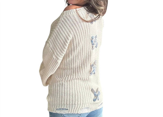 Pol - Cross Love Pearl Sweater