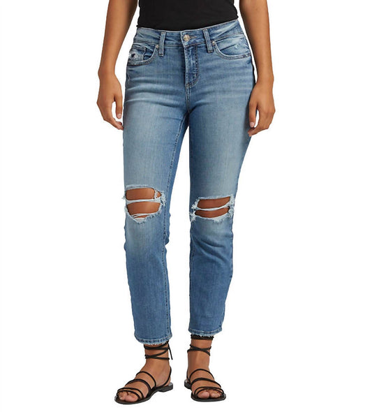 Silver Jeans Co - Suki Curvy Fit Mid Rise Straight Crop Jeans