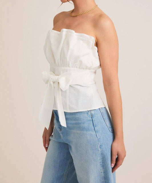 Gilli - Kelly Strapless Ruffled Bow Top