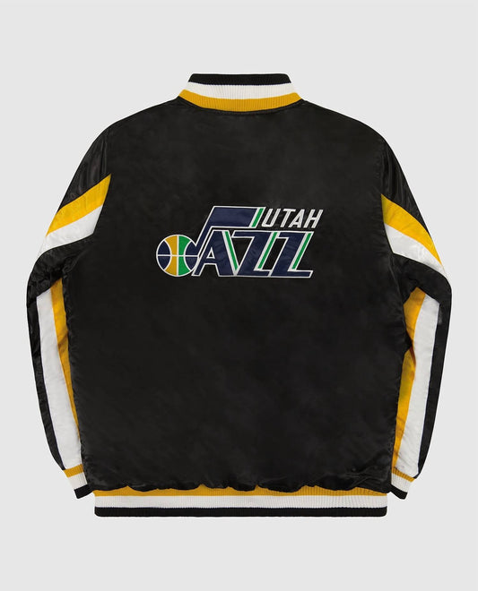 Starter - Men's Utah Jazz Varsity Satin Full Snap Ace Jacket