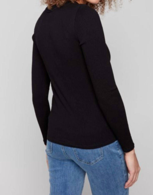 Charlie B - Faux Front Knot Textured Top