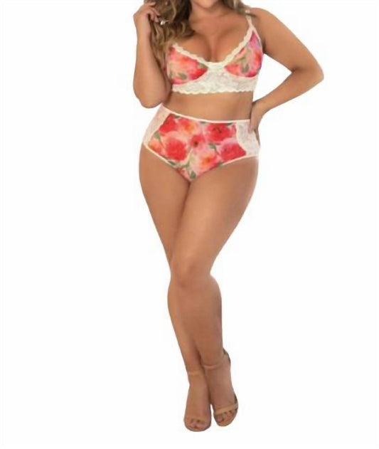 Mapale - Flora Blanc Two Piece Bra Set - Plus