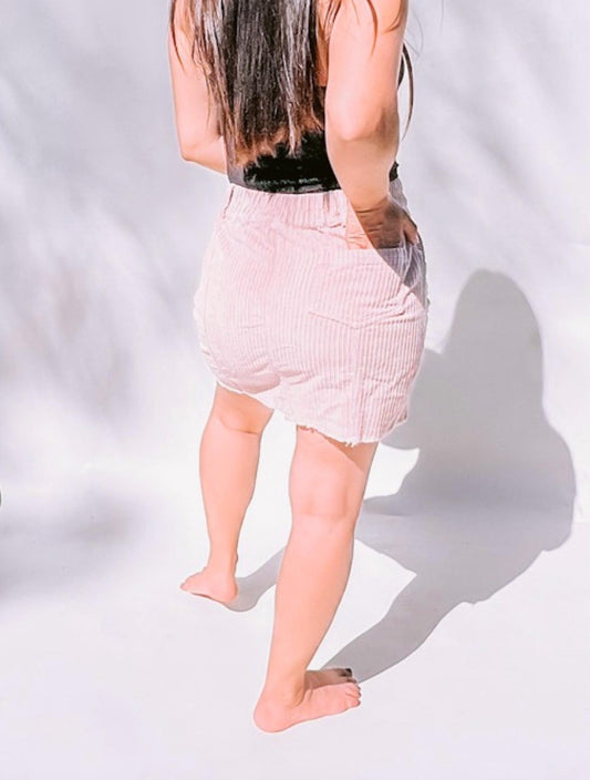 Listicle - Corduroy Frayed Mini Skirt