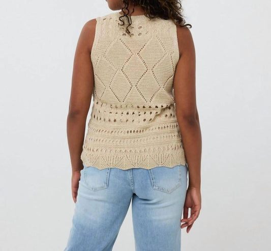 Esqualo - Fancy Open Knit Lurex Tank Top