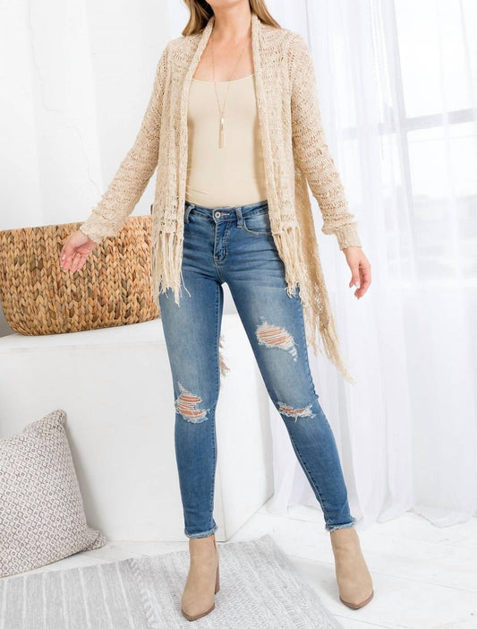 Miracle - Crocheted Long Sleeve Cardigan