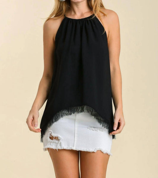 Umgee - Frayed Hem Sleeveless Top
