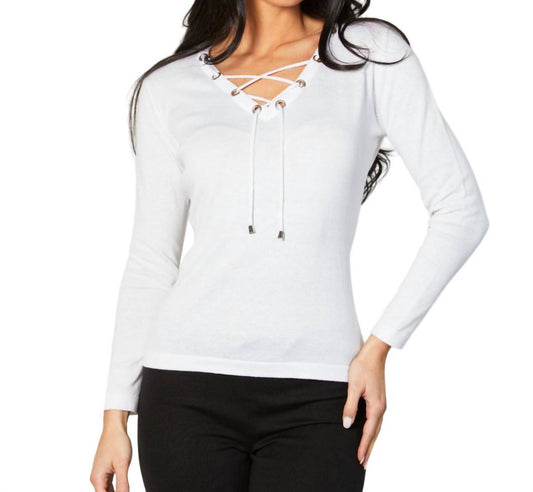 V-Neck Grommet Top