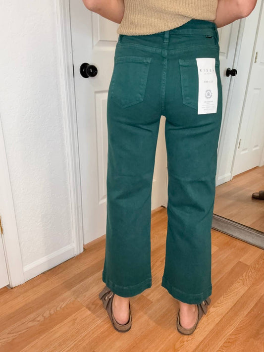 Risen - Eve Wide Leg Cropped Denim Jeans