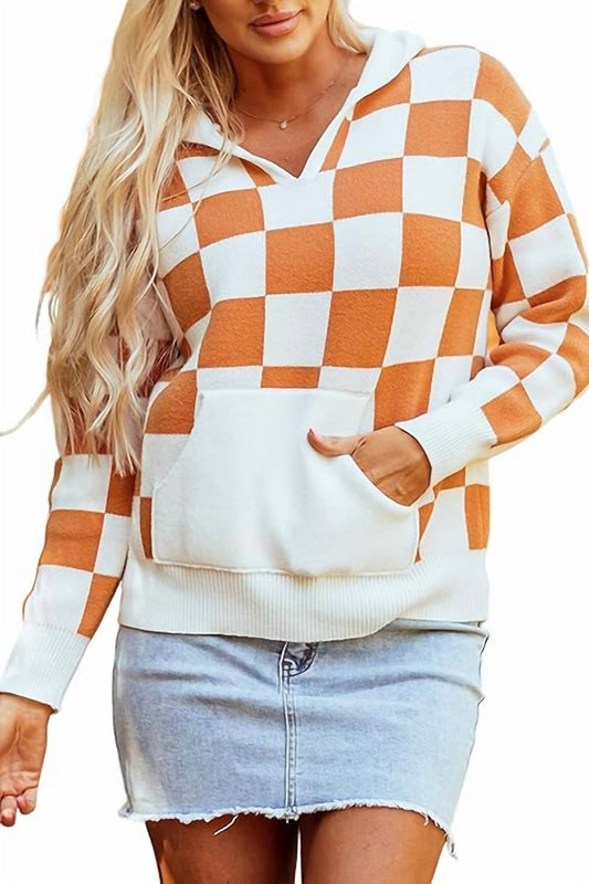 1 The Woman - Long Sleeve Check Sweater