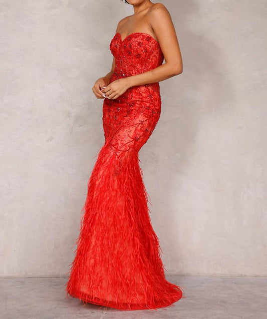 Terani Couture - Strapless Long Tulle Pageant Dress