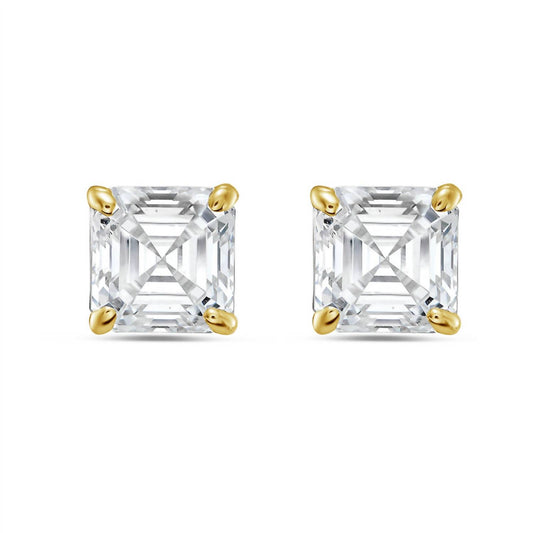 Diana M Jewels - 4.00 Cts Lab Grown Asscher Cut Stud Earrings
