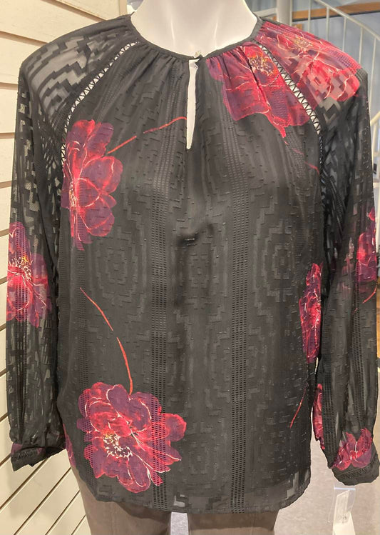 Zac & Rachel - Women's Floral shear sleeves top