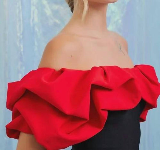 Rivir - Fiesta Time Bandage Colorblock Ruffle Dress