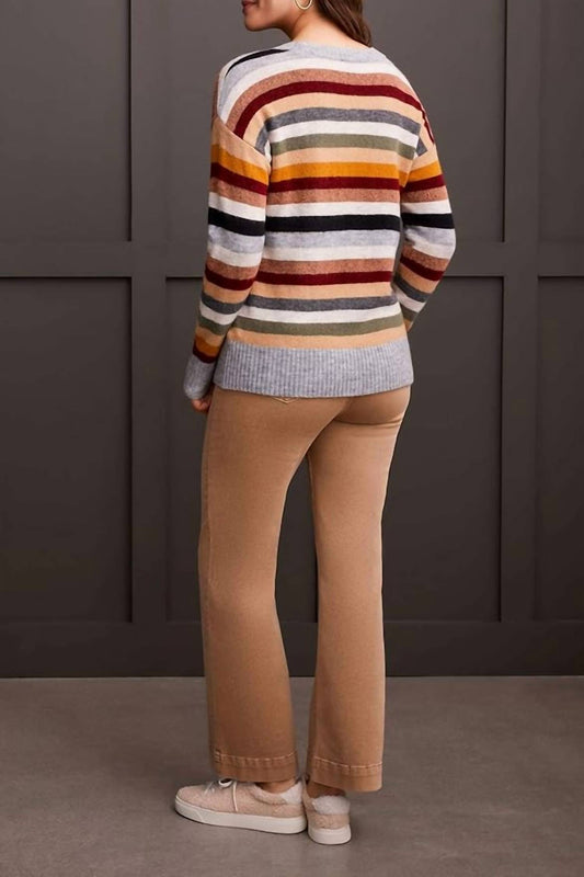 Tribal - Long Sleeve Crew Neck Stripe Sweater
