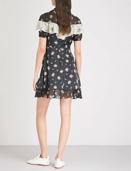 Topshop - Rodeo Frill Western Skater Short Floral Print