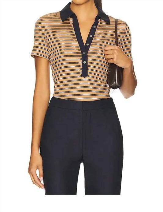 Veronica Beard - Kearney Ribbed Short Sleeve Polo