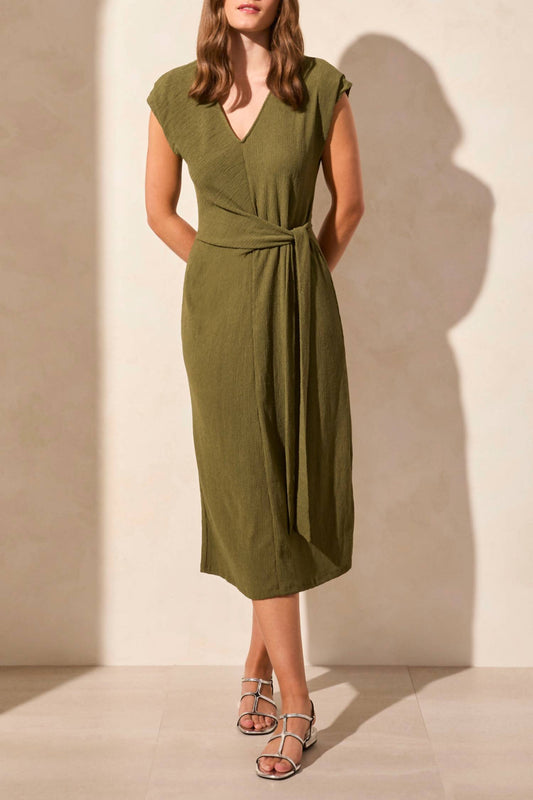 Tribal - Front Tie Midi Dress