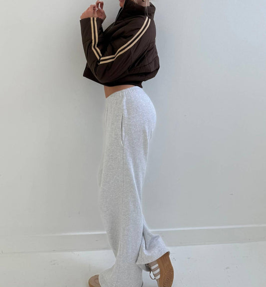 Blue Blush - The Varsity Cropped Puffer Jacket