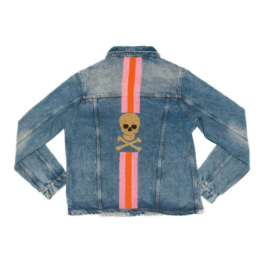 Tiana - Women Skull Head Denim Jacket