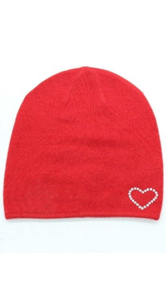 Portolano - Women's Crystal Heart Boyfriend Hat