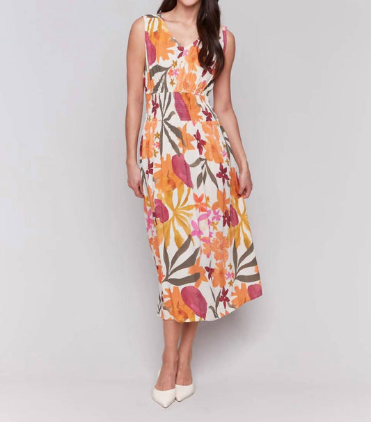 Charlie B - Printed Sleeveless Empire Waist Dress