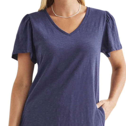 Tribal - Flutter Sleeve V Neck Dress