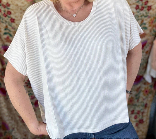 Zenana - Harper Ribbed Striped Top