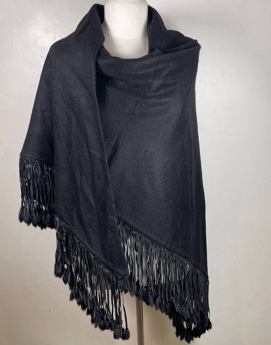 Lanificio Colombo - Women's Leather Fringe Shawl