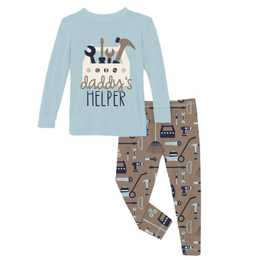 Kickee - Girl's Long Sleeve Graphic Tee Pajama Set