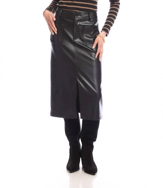 Karen Kane - Faux Leather Midi Skirt