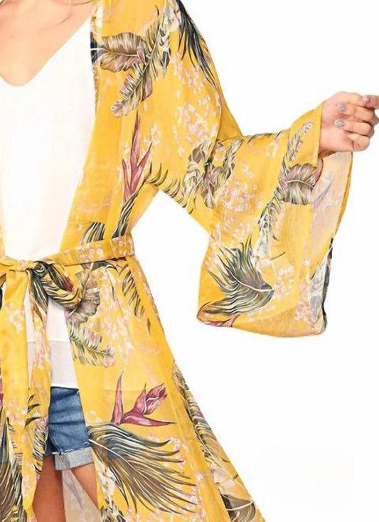 Gigio - Miranda Tropical Print Chiffon Maxi Kimono