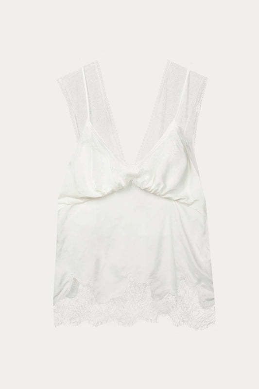 DOUBLE LAYERED LACE TRIMMED CAMISOLE