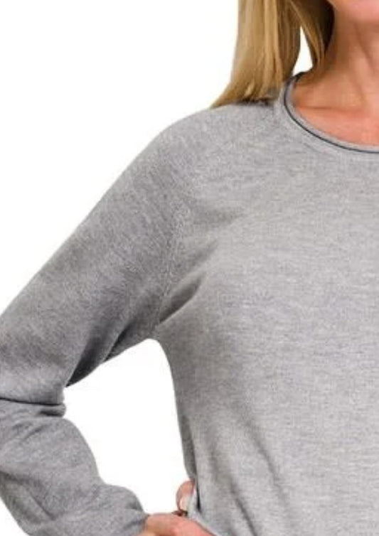 Zenana - Round Neck Basic Sweater