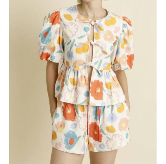 Aureum - Floral Tie Shorts