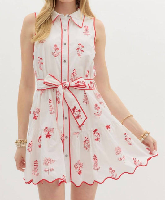 Entro - Flora Scallop Hem Mini Dress