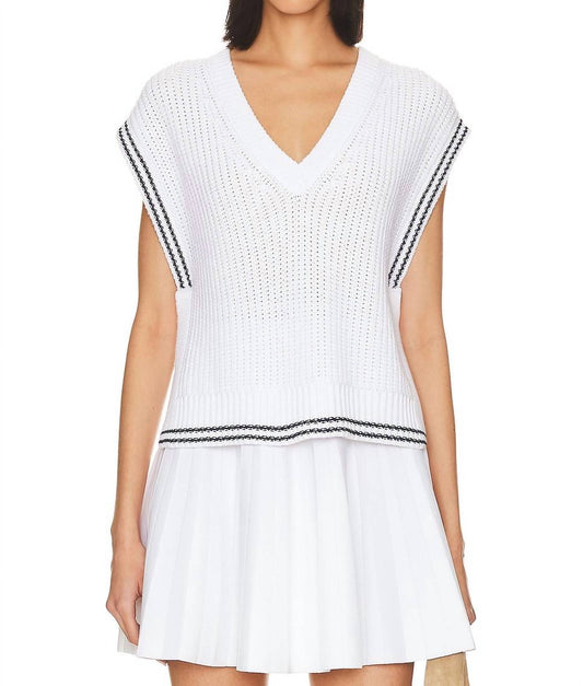 525 America - Lizzie Cable Varsity Vest Sweater