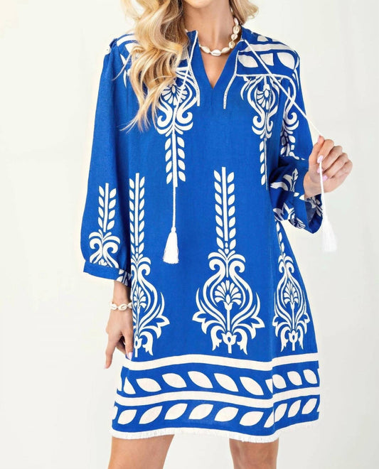 Gigio - Aztec Fringe Boho Mini Dress