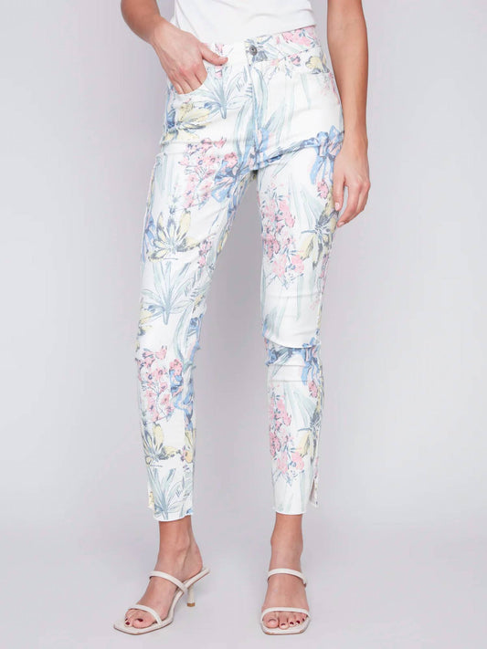 Charlie B - 5-pocket Print Ankle Pant