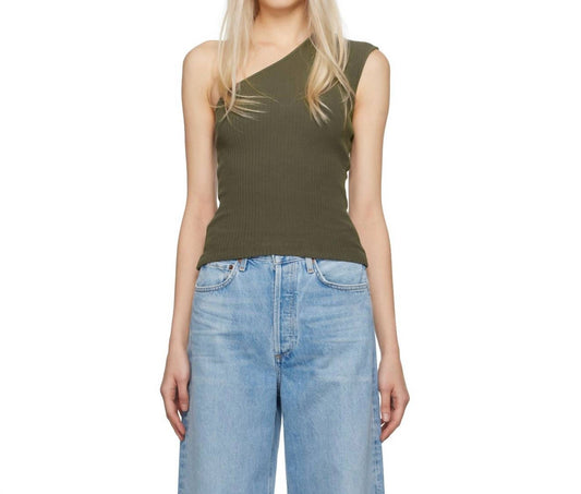 Agolde - Nessa Ribbed One-shoulder Tank Top