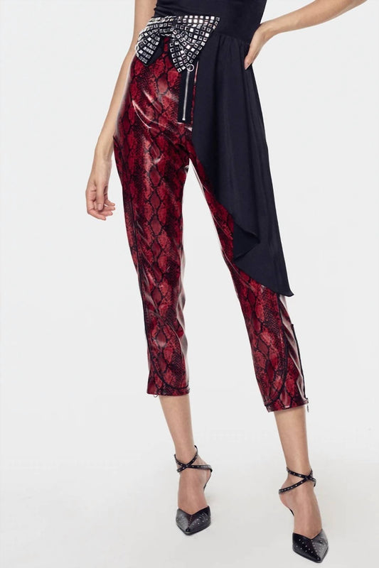 For Love & Lemons - Women's Claude Faux Snakeskin Pant