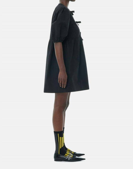 Ganni - Cotton Poplin Tie String Mini Dress