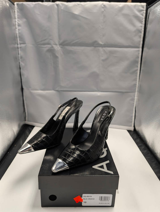 Aqua - Women's Bevv Croco Slingback Heels