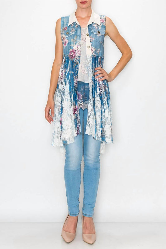 Origami - Floral Sueded Lace Vest